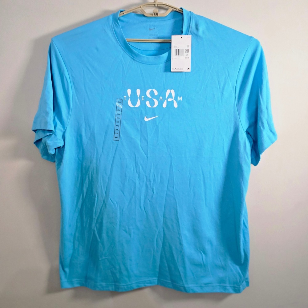 Nike Dri-FIT USA Team T-Shirt‎ Mens XXL Blue Short Sleeve Top